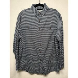 Duluth Trading Company Cotton Striped Button Down, Large Tall, Long Sleeve